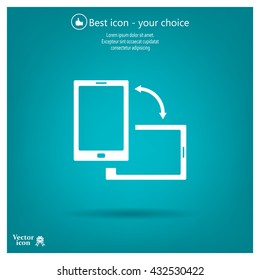 Rotate Smartphone or Cellular Phone or Tablet Icons in Vector