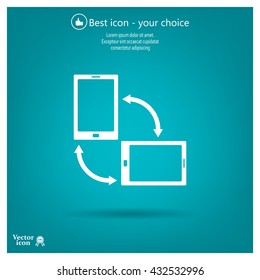 Rotate Smartphone or Cellular Phone or Tablet Icons in Vector