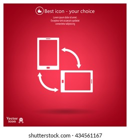 Rotate Smartphone or Cellular Phone or Tablet Icons in Vector