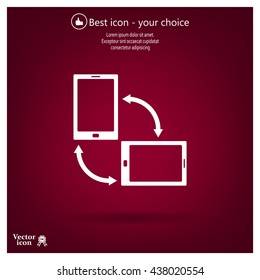 Rotate Smartphone or Cellular Phone or Tablet Icons in Vector