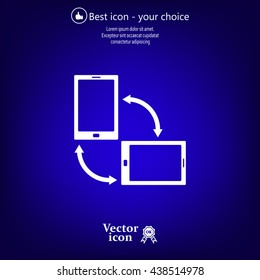 Rotate Smartphone or Cellular Phone or Tablet Icons in Vector