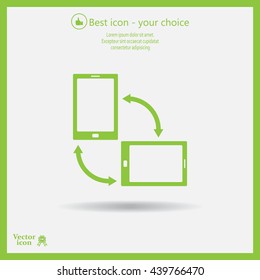 Rotate Smartphone or Cellular Phone or Tablet Icons in Vector