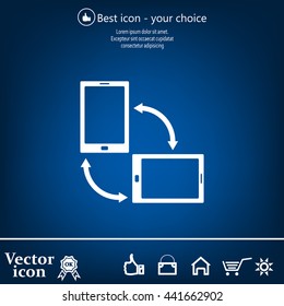 Rotate Smartphone or Cellular Phone or Tablet Icons in Vector