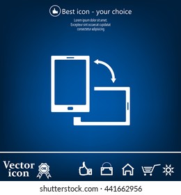 Rotate Smartphone or Cellular Phone or Tablet Icons in Vector