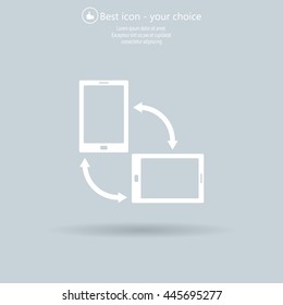 Rotate Smartphone or Cellular Phone or Tablet Icons in Vector