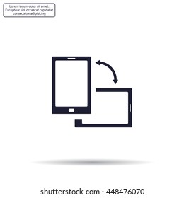 Rotate Smartphone or Cellular Phone or Tablet Icons in Vector