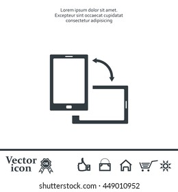 Rotate Smartphone or Cellular Phone or Tablet Icons in Vector