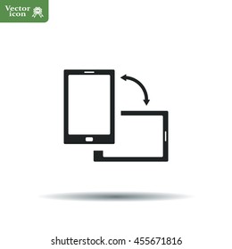 Rotate Smartphone or Cellular Phone or Tablet Icons in Vector