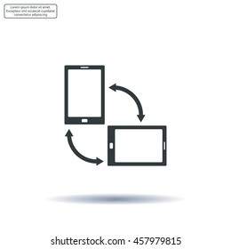 Rotate Smartphone or Cellular Phone or Tablet Icons in Vector