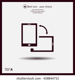 Rotate Smartphone or Cellular Phone or Tablet Icons in Vector