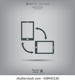 Rotate Smartphone or Cellular Phone or Tablet Icons in Vector