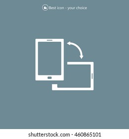 Rotate Smartphone or Cellular Phone or Tablet Icons in Vector