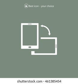 Rotate Smartphone or Cellular Phone or Tablet Icons in Vector