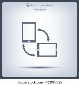 Rotate Smartphone or Cellular Phone or Tablet Icons in Vector