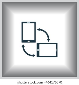 Rotate Smartphone or Cellular Phone or Tablet Icons in Vector