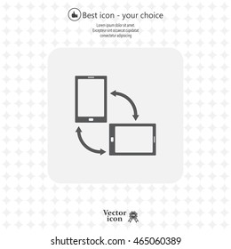 Rotate Smartphone or Cellular Phone or Tablet Icons in Vector