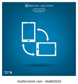 Rotate Smartphone or Cellular Phone or Tablet Icons in Vector