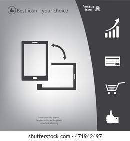 Rotate Smartphone or Cellular Phone or Tablet Icons in Vector