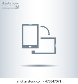 Rotate Smartphone or Cellular Phone or Tablet Icons in Vector
