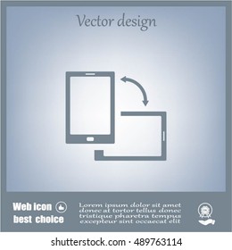 Rotate Smartphone or Cellular Phone or Tablet Icons in Vector