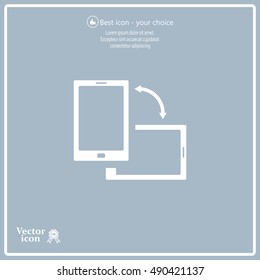 Rotate Smartphone or Cellular Phone or Tablet Icons in Vector