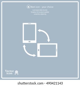 Rotate Smartphone or Cellular Phone or Tablet Icons in Vector