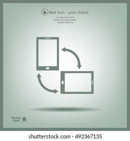 Rotate Smartphone or Cellular Phone or Tablet Icons in Vector