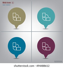 Rotate Smartphone or Cellular Phone or Tablet Icons in Vector