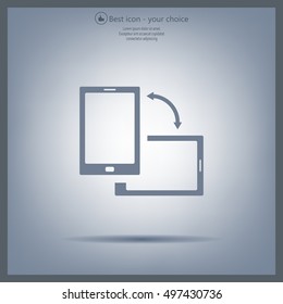 Rotate Smartphone or Cellular Phone or Tablet Icons in Vector