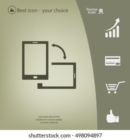 Rotate Smartphone or Cellular Phone or Tablet Icons in Vector