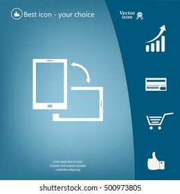 Rotate Smartphone or Cellular Phone or Tablet Icons in Vector