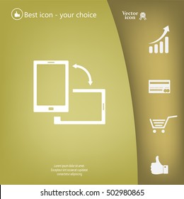 Rotate Smartphone or Cellular Phone or Tablet Icons in Vector