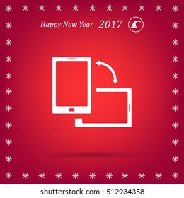 Rotate Smartphone or Cellular Phone or Tablet Icons in Vector