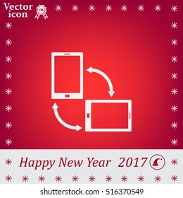 Rotate Smartphone or Cellular Phone or Tablet Icons in Vector