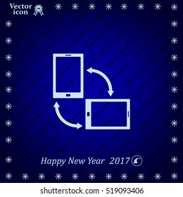 Rotate Smartphone or Cellular Phone or Tablet Icons in Vector