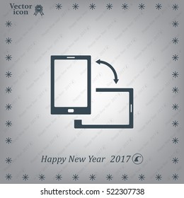 Rotate Smartphone or Cellular Phone or Tablet Icons in Vector