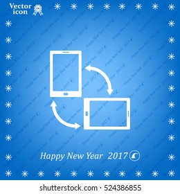 Rotate Smartphone or Cellular Phone or Tablet Icons in Vector