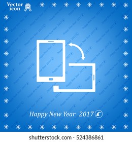 Rotate Smartphone or Cellular Phone or Tablet Icons in Vector