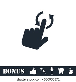 Rotate Smartphone or Cellular Phone or Tablet icon flat. Vector illustration symbol and bonus pictogram