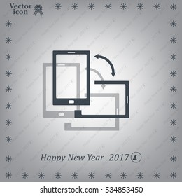 Rotate Smartphone or Cellular Phone or Tablet Icons in Vector