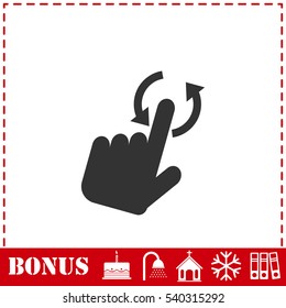 Rotate Smartphone or Cellular Phone or Tablet icon flat. Simple vector symbol and bonus icon
