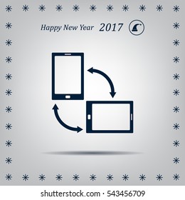 Rotate Smartphone or Cellular Phone or Tablet Icons in Vector