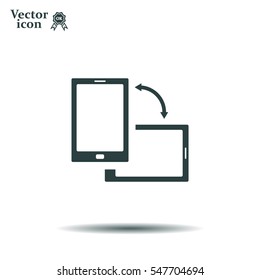Rotate Smartphone or Cellular Phone or Tablet Icons in Vector