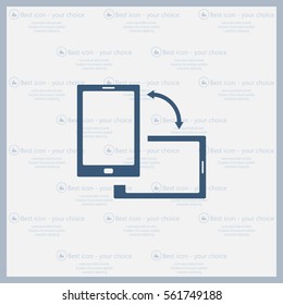 Rotate Smartphone or Cellular Phone or Tablet Icons in Vector