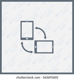 Rotate Smartphone or Cellular Phone or Tablet Icons in Vector