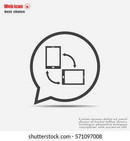 Rotate Smartphone or Cellular Phone or Tablet Icons in Vector