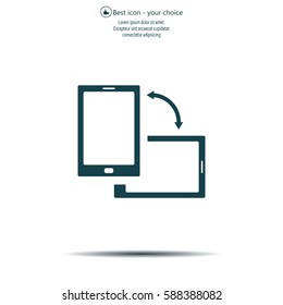 Rotate Smartphone or Cellular Phone or Tablet Icons in Vector