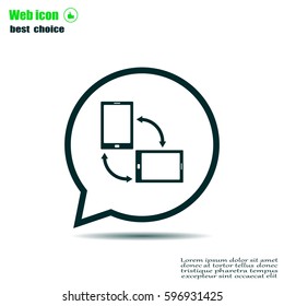 Rotate Smartphone or Cellular Phone or Tablet Icons in Vector