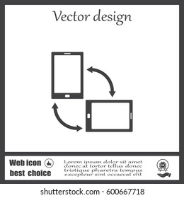 Rotate Smartphone or Cellular Phone or Tablet Icons in Vector