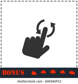 Rotate Smartphone or Cellular Phone or Tablet icon flat. Simple vector symbol and bonus icon